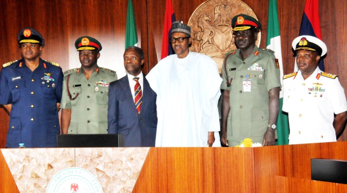 Insecurity: Buhari, Osinbajo meet with Service Chiefs, IGP