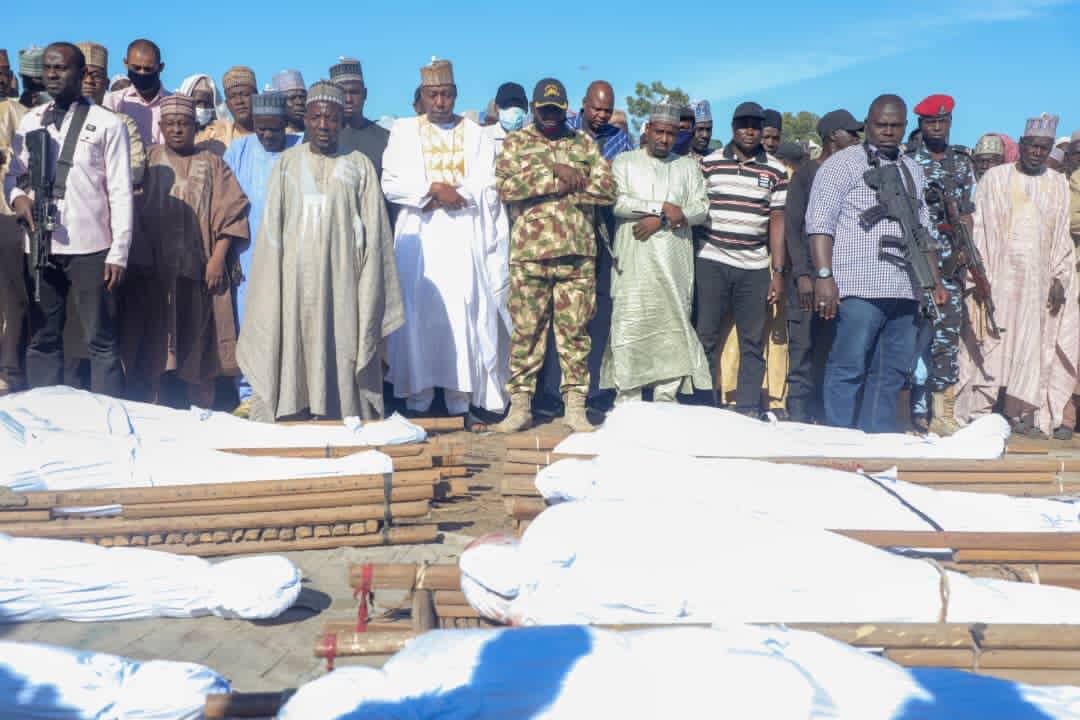 More than 43 persons may have been killed, Zulum told by bereaved community