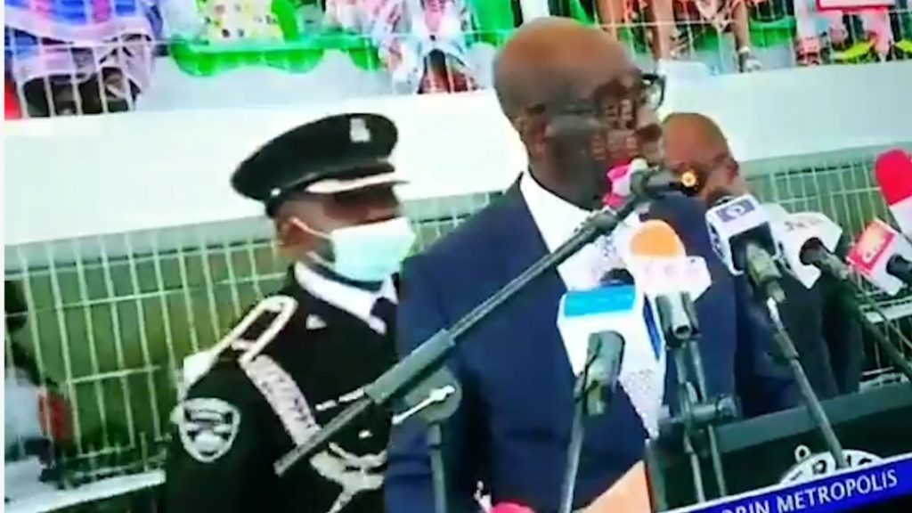 Shock, panic as Obaseki's aide collapses during inauguration 