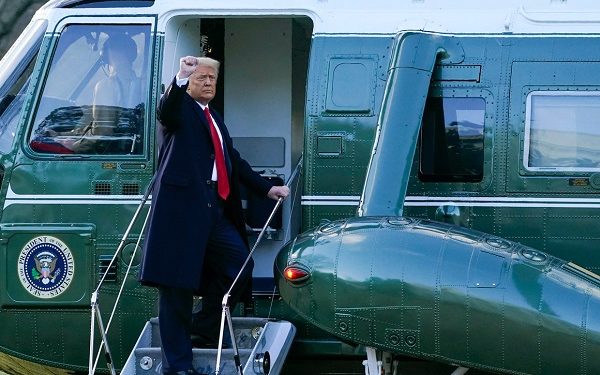 Trump departs White House
